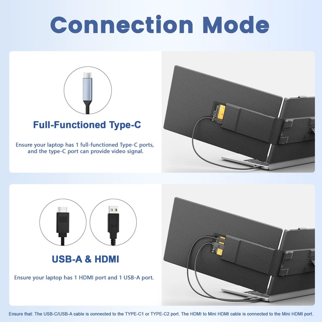 Alt view image 6 of 7 - 14" Laptop Screen Extender, Ultra-Thin FHD 1080P IPS Dual Portable Laptop Monitor Extender for 13-17" Laptops, Plug & Play with HDMI/USB-A/Type-C, Compatible with Windows, Mac, Android