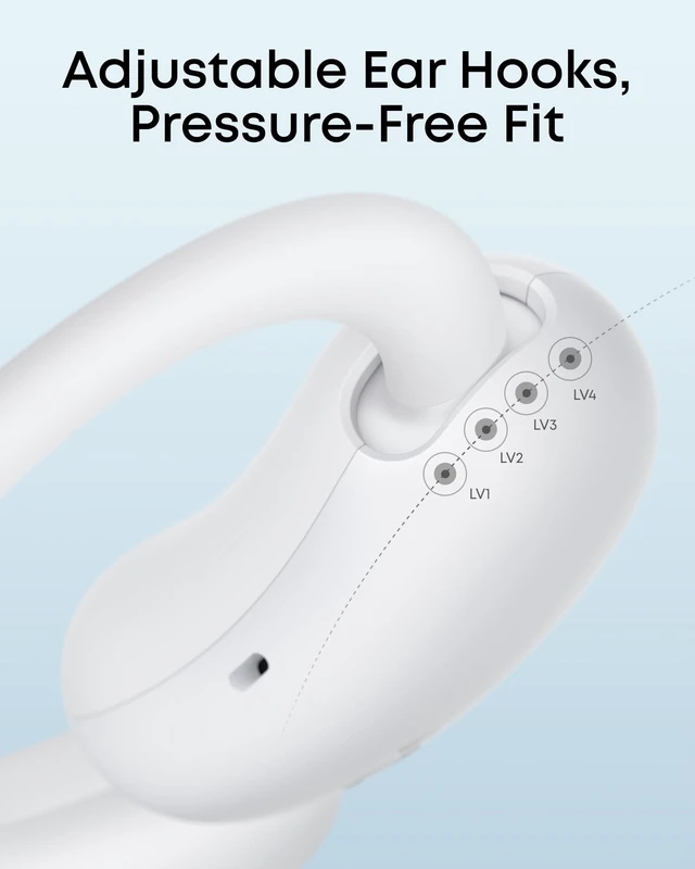 Alt view image 2 of 7 - AeroFit 2 by Anker Open Ear Earbuds, Open Ear Headphones, Earbuds Real-Time Translation, 4 Adjustable Positions, 42H Playtime, Rich Bass, Hi-Res, IP55, AI Clear Calls, Wireless Charging