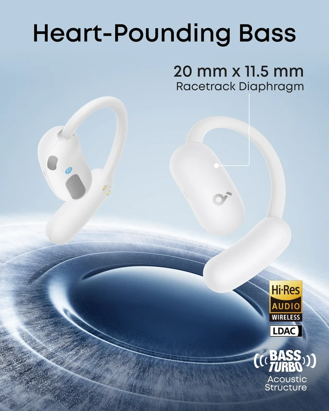 Alt view image 4 of 7 - AeroFit 2 by Anker Open Ear Earbuds, Open Ear Headphones, Earbuds Real-Time Translation, 4 Adjustable Positions, 42H Playtime, Rich Bass, Hi-Res, IP55, AI Clear Calls, Wireless Charging