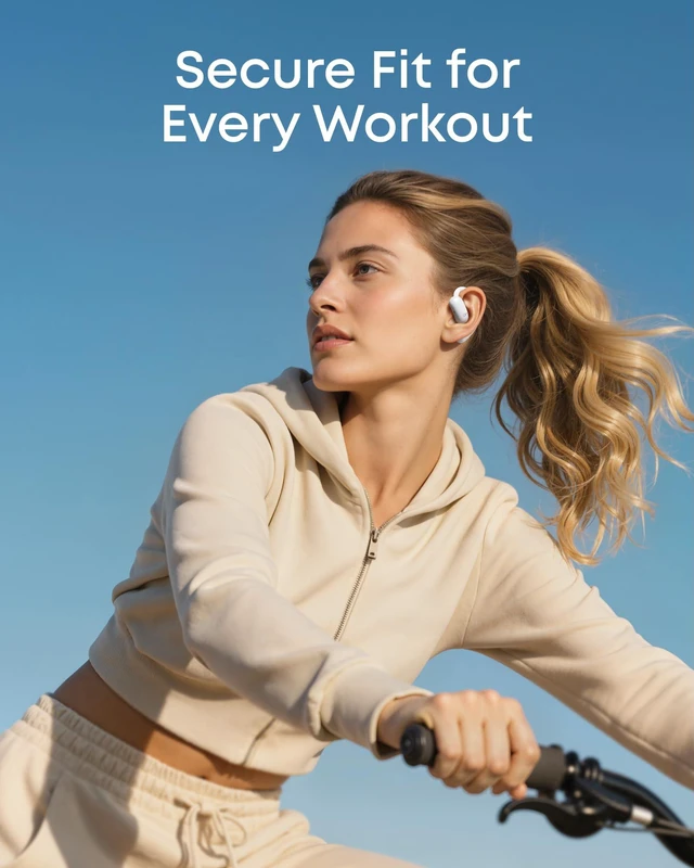 Alt view image 5 of 7 - AeroFit 2 by Anker Open Ear Earbuds, Open Ear Headphones, Earbuds Real-Time Translation, 4 Adjustable Positions, 42H Playtime, Rich Bass, Hi-Res, IP55, AI Clear Calls, Wireless Charging