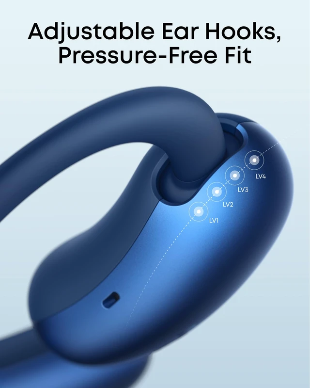 Alt view image 3 of 7 - AeroFit 2 by Anker Open Ear Earbuds, Open Ear Headphones, Earbuds Real-Time Translation, 4 Adjustable Positions, 42H Playtime, Rich Bass, Hi-Res, IP55, AI Clear Calls, Wireless Charging