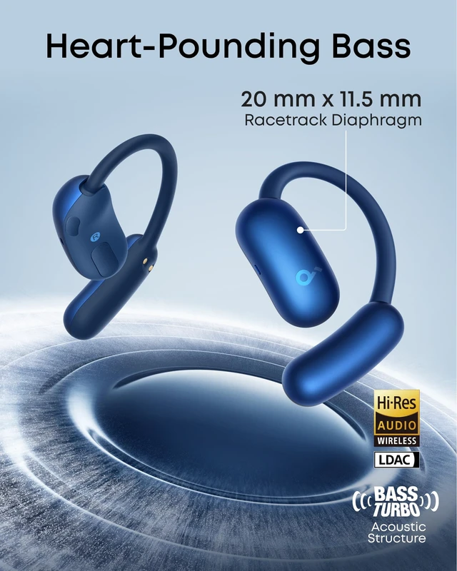Alt view image 5 of 7 - AeroFit 2 by Anker Open Ear Earbuds, Open Ear Headphones, Earbuds Real-Time Translation, 4 Adjustable Positions, 42H Playtime, Rich Bass, Hi-Res, IP55, AI Clear Calls, Wireless Charging