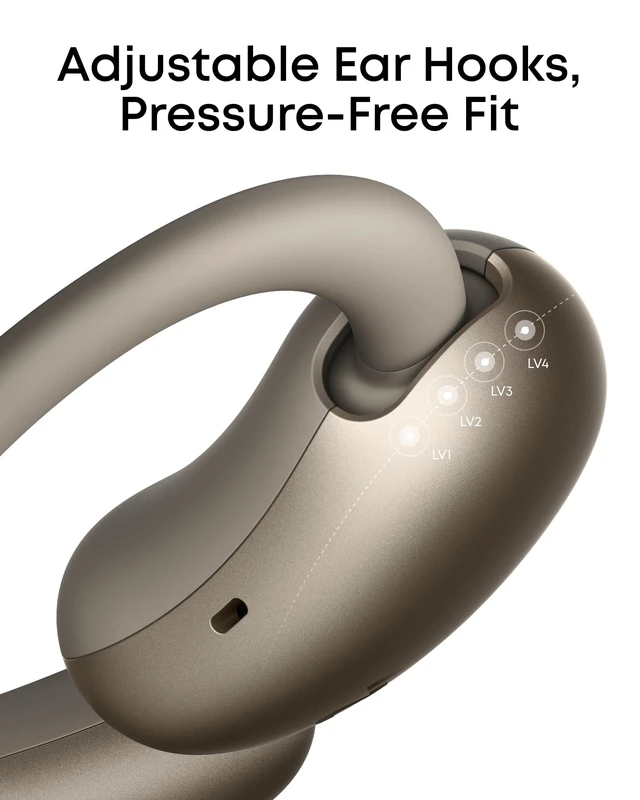 Alt view image 3 of 7 - AeroFit 2 by Anker Open Ear Earbuds, Open Ear Headphones, Earbuds Real-Time Translation, 4 Adjustable Positions, 42H Playtime, Rich Bass, Hi-Res, IP55, AI Clear Calls, Wireless Charging