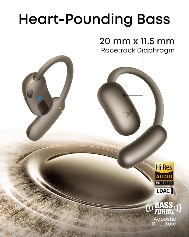 Alt view image 5 of 7 - AeroFit 2 by Anker Open Ear Earbuds, Open Ear Headphones, Earbuds Real-Time Translation, 4 Adjustable Positions, 42H Playtime, Rich Bass, Hi-Res, IP55, AI Clear Calls, Wireless Charging