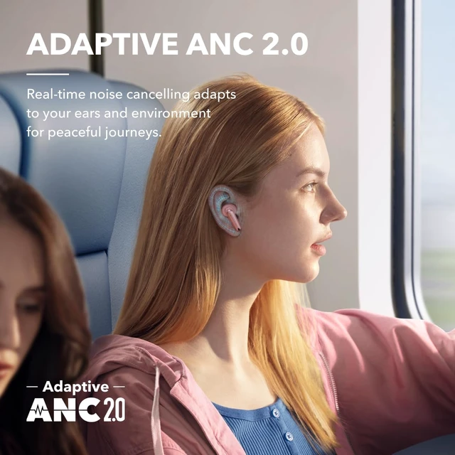 Alt view image 3 of 7 - by Anker Liberty 4 NC Wireless Earbuds 98.5% Noise Reduction, Adaptive Noise Cancelling to Environment, Hi-Res Sound, 50H Battery, Wireless Charging, Bluetooth 5.3