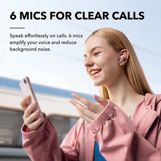 Alt view image 6 of 7 - by Anker Liberty 4 NC Wireless Earbuds 98.5% Noise Reduction, Adaptive Noise Cancelling to Environment, Hi-Res Sound, 50H Battery, Wireless Charging, Bluetooth 5.3