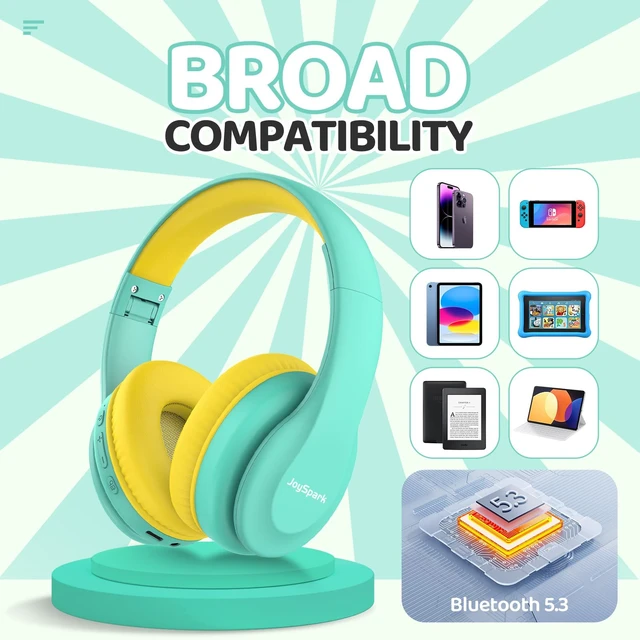 Alt view image 5 of 7 - Kids Bluetooth Headphones Over-Ear, 60Hrs, Built-in Mic-Green 85/94dB Volume Limited, Bluetooth 5.3, Stereo Sound, Lightweight Kids Wireless Headphones for Kids Toddler Travel School