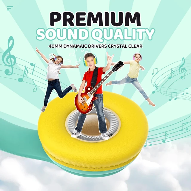 Alt view image 7 of 7 - Kids Bluetooth Headphones Over-Ear, 60Hrs, Built-in Mic-Green 85/94dB Volume Limited, Bluetooth 5.3, Stereo Sound, Lightweight Kids Wireless Headphones for Kids Toddler Travel School