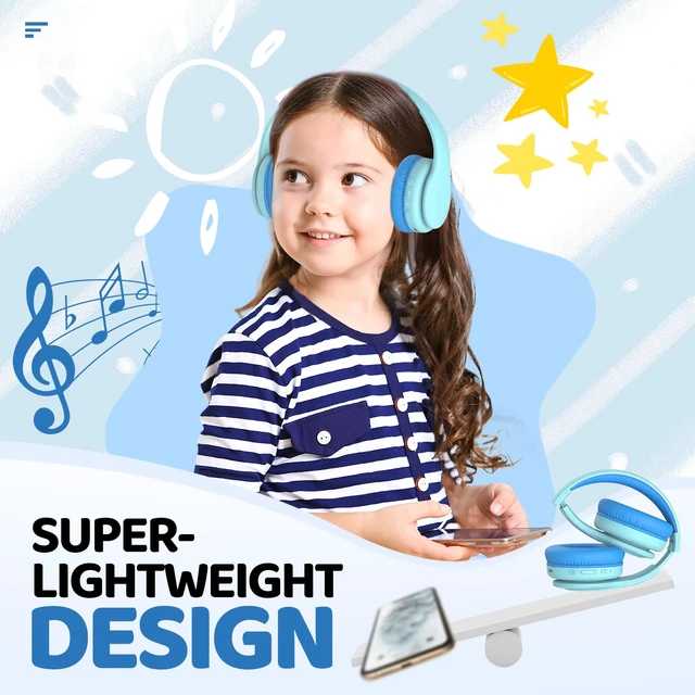 Alt view image 6 of 7 - Kids Bluetooth Headphones Over-Ear, 60Hrs, Built-in Mic-Macaron 85/94dB Volume Limited, Bluetooth 5.3, Stereo Sound, Lightweight Wireless Headphones for Kids Toddler Travel School