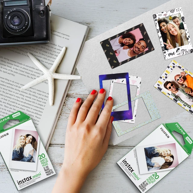 Alt view image 7 of 7 - Instax Mini Film 2 Twin Pack Bundled with 40 Moshify Sticker Frame