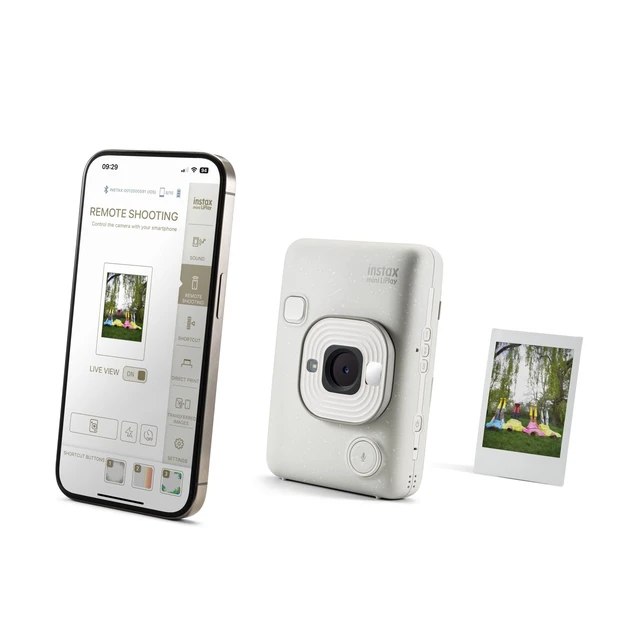 Alt view image 6 of 7 - INSTAX Mini LIPLAY Hybrid Instant Camera - Misty White