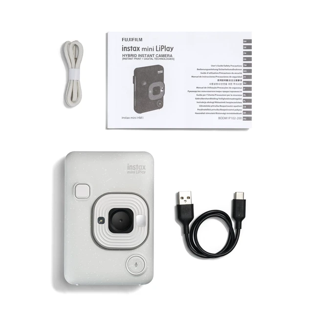 Alt view image 7 of 7 - INSTAX Mini LIPLAY Hybrid Instant Camera - Misty White