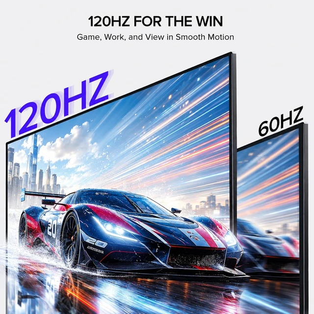 Alt view image 3 of 7 - 18.5" 120Hz Portable Monitor, 125% sRGB Laptop Gaming Display 1080P, HDR, FreeSync, 350 Nits Brightness, VESA Support, Stand Included, USB-C & Mini HDMI Screen for Gaming & Travel