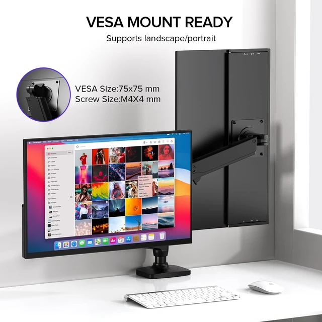 Alt view image 7 of 7 - 18.5" 120Hz Portable Monitor, 125% sRGB Laptop Gaming Display 1080P, HDR, FreeSync, 350 Nits Brightness, VESA Support, Stand Included, USB-C & Mini HDMI Screen for Gaming & Travel