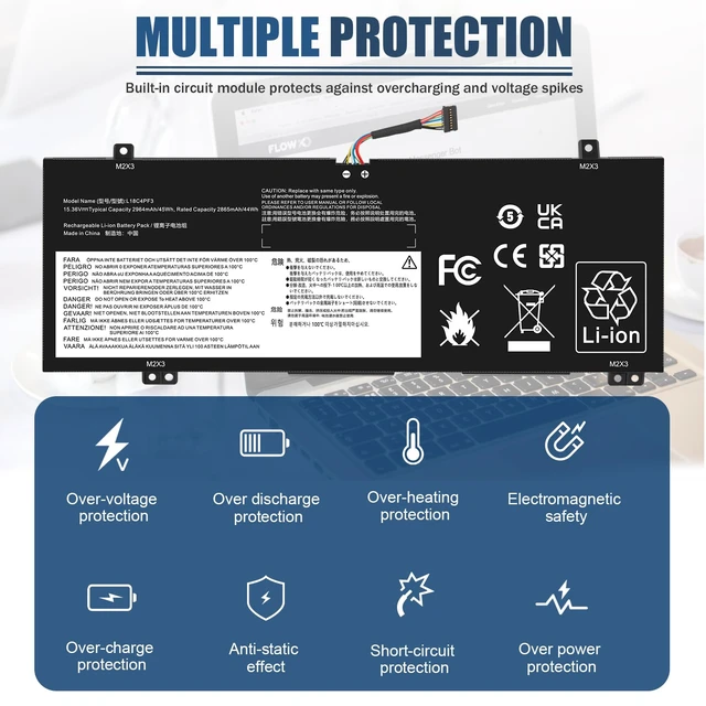Alt view image 4 of 6 - L18C4PF3 L18M4PF3 L18M4PF4 L18C4PF4 Laptop Battery for Lenovo ideapad C340-14API C340-14IML C340-14IWL S540-14API S540-14IML S540-14IWL Flex-14IML Flex-14API 81SS000DUS 81SS0005US 5B10T09081