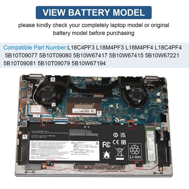 Alt view image 5 of 6 - L18C4PF3 L18M4PF3 L18M4PF4 L18C4PF4 Laptop Battery for Lenovo ideapad C340-14API C340-14IML C340-14IWL S540-14API S540-14IML S540-14IWL Flex-14IML Flex-14API 81SS000DUS 81SS0005US 5B10T09081