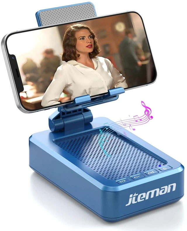 Main image of Bluetooth Speaker with Cell Phone Stand,Big Sound & Clear Bass Foldable Stand & Phone Speaker Amplifier for iPhone/Android, Home Office,Video Calls & Music,Tech Gadgets Gifts for Men Women