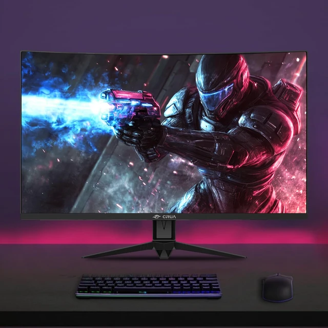 Alt view image 7 of 7 - 32" FHD 1080P 240Hz Curved Gaming Monitor, 1800R, AMD FreeSync, Black VA Screen, 120%sRGB, 3500:1, Low Blue Light, HDMI 2.0/DP 1.4 and 100x100mm Wall Mount For PC Gaming, Streaming and Work