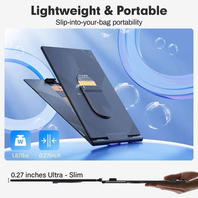 Alt view image 2 of 7 - 14.2" Laptop Screen Extender, Ultra-Thin & Ultra-Portable Dual Portable Monitor with 1080P FHD IPS, USB-C/HDMI Plug-Play Second Monitor fit 13-17'' Laptops (Win/Mac/Chrome/Android)