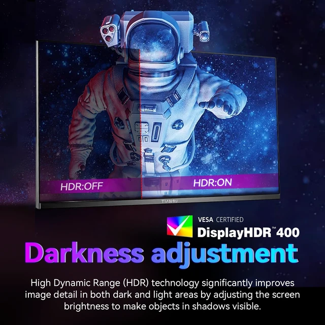 Alt view image 5 of 7 - 24" QHD 180Hz IPS Gaming Monitor,1ms FreeSync,100%sRGB,95%DCI-P3,DP1.4,VESA 1440P 2K HDMI 2.0 Stereo Speakers Eye Saver Mode Competitive-grade refresh for play for Xbox PS5 Switch gaming office