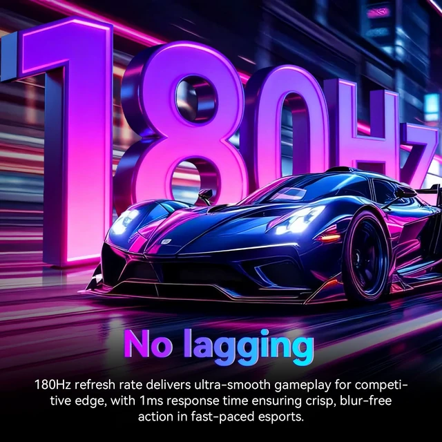 Alt view image 2 of 7 - 24" QHD 180Hz IPS Gaming Monitor,1ms FreeSync,100%sRGB,95%DCI-P3,DP1.4,VESA 1440P 2K HDMI 2.0 Stereo Speakers Eye Saver Mode Competitive-grade refresh for play for Xbox PS5 Switch gaming office