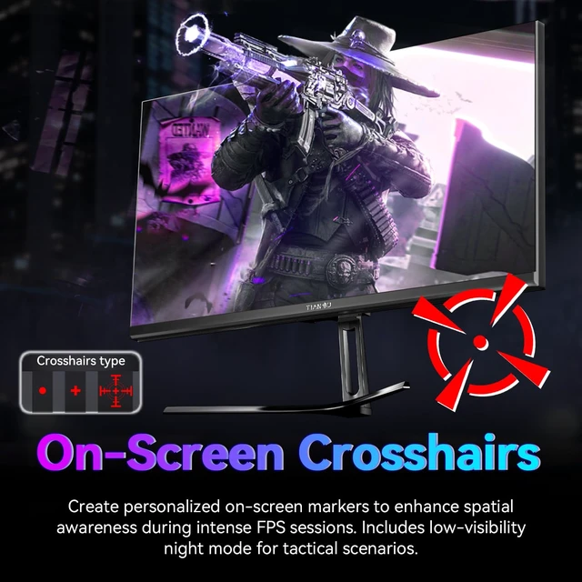 Alt view image 7 of 7 - 24" QHD 180Hz IPS Gaming Monitor,1ms FreeSync,100%sRGB,95%DCI-P3,DP1.4,VESA 1440P 2K HDMI 2.0 Stereo Speakers Eye Saver Mode Competitive-grade refresh for play for Xbox PS5 Switch gaming office