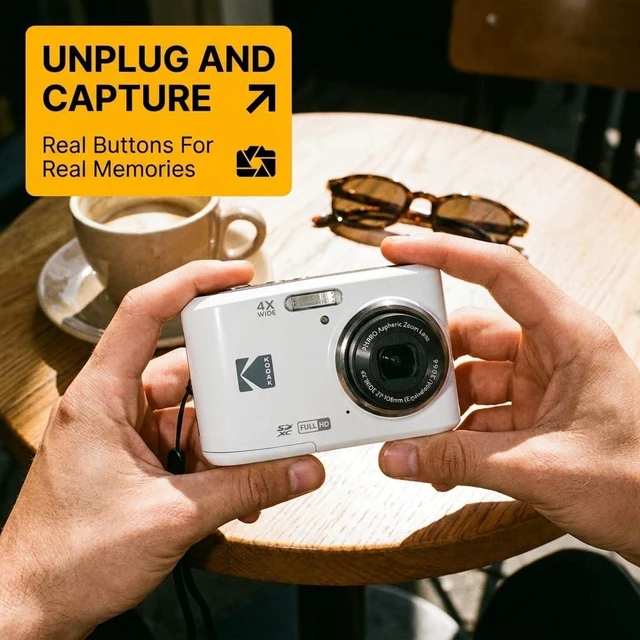 Alt view image 2 of 7 - PIXPRO FZ45 Digital Camera White, 16MP Point & Shoot with 4X Optical Zoom, 27mm Wide Angle, 2.7 Inch LCD, 1080p Video Bundle with Tudak Compatible Camera Case 32GB SD Card, & Microfiber Cloth