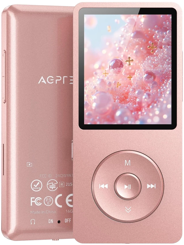 Main image of A02S 16GB MP3 Player, 65 Hours Playback Music Player, Rose Gold Lossless Sound, Supports up to 128GB