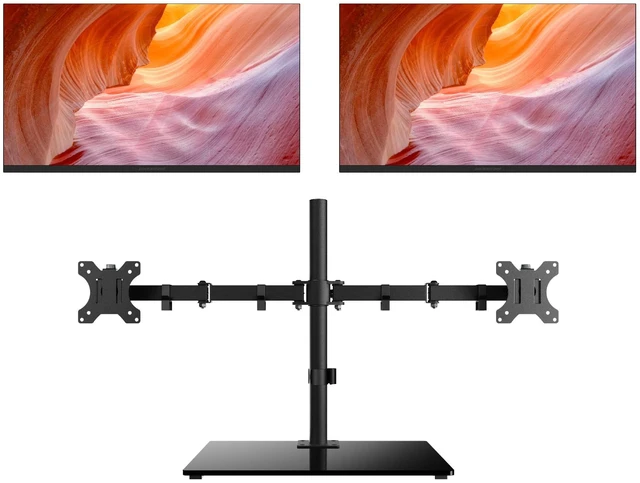 Main image of airFrame Dual Monitor Workstation Two 21.5" Full HD Screens, VESA Mount, 1920x1080, 75Hz, Tilt Adjustable, HDMI/VGA, Slim Bezel Ideal for Home, Office, Productivity & Light Gaming