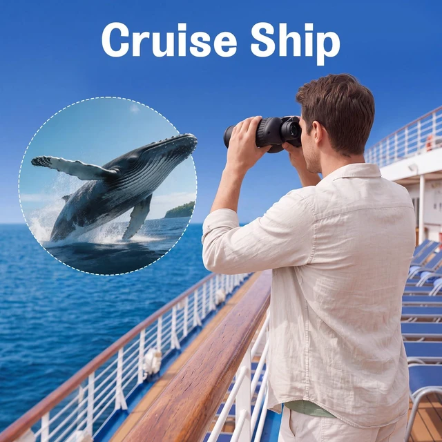 Alt view image 7 of 7 - 20x52 Binoculars for Adults High Powered HD Vision, Large View, BAK4 Prism, Professional for Bird Watching, Cruise Ship, Hunting, Travel, Hiking, Gifts for Men