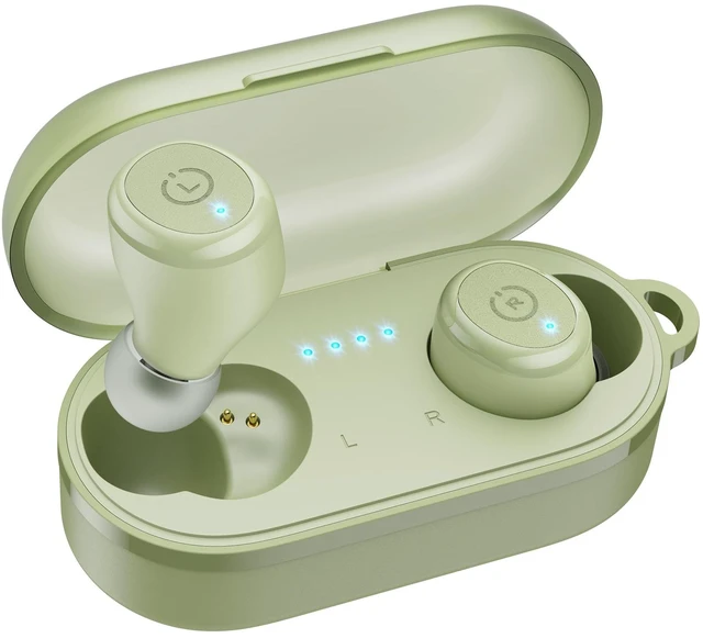 Main image of T10 Wireless Earbuds Powerful Bass Stereo Wireless Charging, APP, IPX8 Waterproof, 55H Playtime, Ergonomic Design In Ear buds, App Customize EQ, Bluetooth 5.3 Headphones for Work, Travel, Green