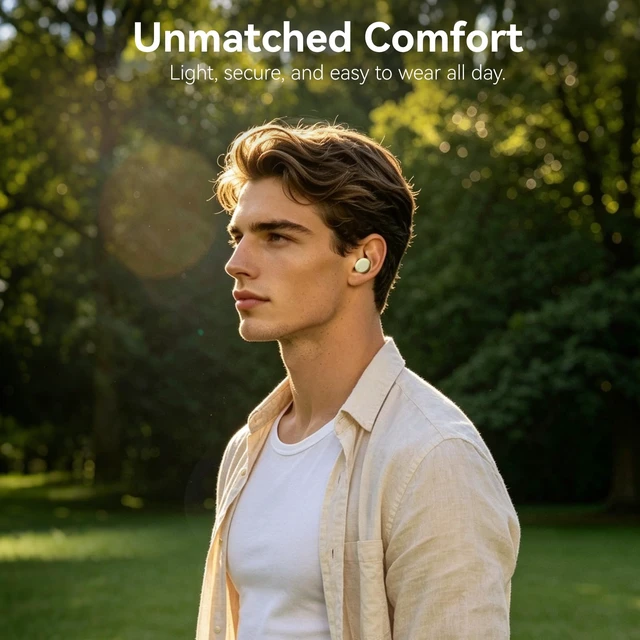 Alt view image 4 of 7 - T10 Wireless Earbuds Powerful Bass Stereo Wireless Charging, APP, IPX8 Waterproof, 55H Playtime, Ergonomic Design In Ear buds, App Customize EQ, Bluetooth 5.3 Headphones for Work, Travel, Green