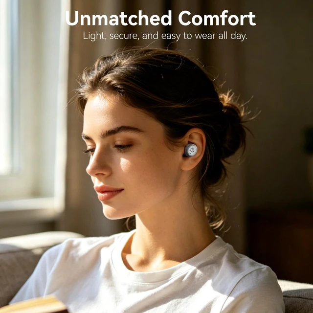 Alt view image 4 of 7 - T10 Wireless Earbuds Powerful Bass Stereo Wireless Charging, APP, IPX8 Waterproof, 55H Playtime, Ergonomic Design In Ear buds, App Customize EQ, Bluetooth 5.3 Headphones for Work, Travel, White