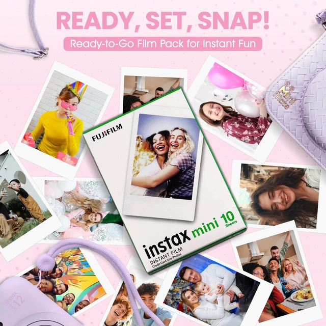 Alt view image 5 of 7 - Instax Mini 12 Instant Camera Lilac Purple + Minimate Custom Designed Case + Fuji Instax Film 10 Sheets & Photo Album