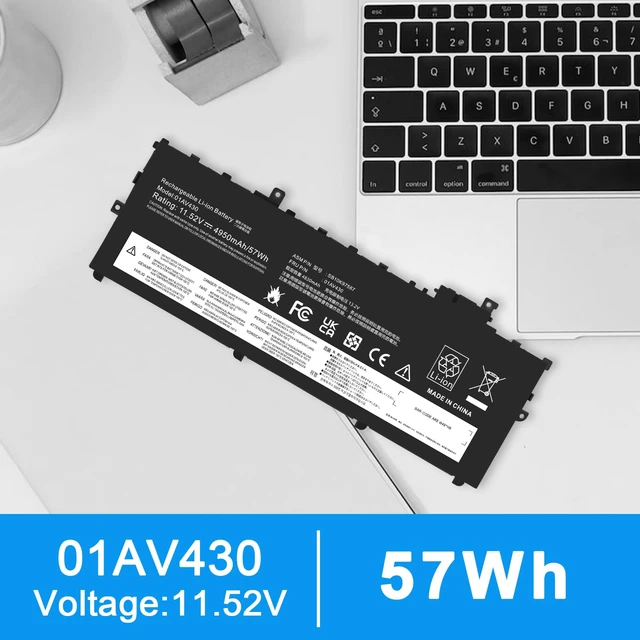 Alt view image 5 of 6 - 01AV430 SB10K97587 Battery Replacement for Lenovo ThinkPad X1 Carbon 5th Gen 2017 6th Gen ThinkPad X1 Carbon 2017/2018 Series 01AV429 SB10K97586 01AV431 SB10K97588 01AV494 SB10K97586