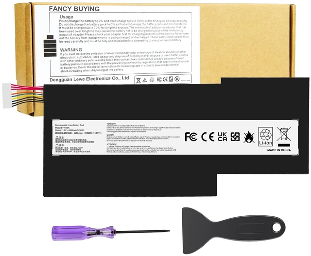 Main image of BTY-M6K Laptop Battery for MSI Stealth Pro GF63 GF65 GF75 GS63VR GS73VR 7RG 7RG-005 Thin 8RB 8RC 8RD 8RD-031TH 8RC 8RF 8SC 8RX Thin WS63 8SK WP65 WF65 WF75 MS-16K3 MS-17B4 MS-16W1 MS-16R1