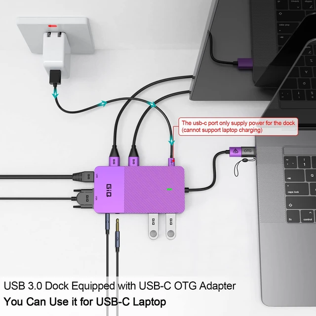 Alt view image 6 of 7 - USB 3.0 Docking Station Dual Monitor,2*HDMI HUB Displaylink Dock for Laptop with Ethernet,Cardreader,Triple Display HDMI Splitter Extend Vga C Adapter for MacBook OS M1-M5 Neo,Windows,dell,hp,computer