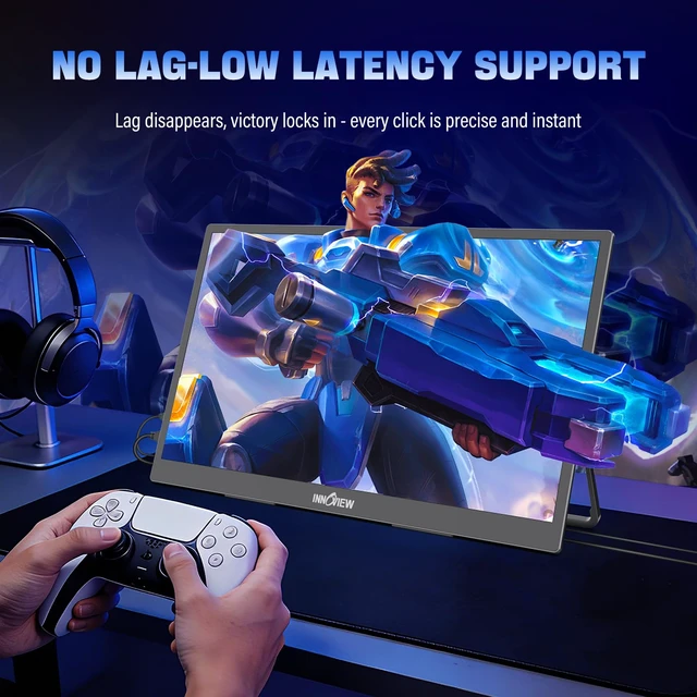 Alt view image 5 of 7 - 2K Portable Monitor for Laptop 18.5" 2560x1440p QHD 120Hz 100% sRGB USB-C Standard HDMI DP Port Gaming Monitor,HDR Travel External Second Screen for Laptop, PC, Game Consoles