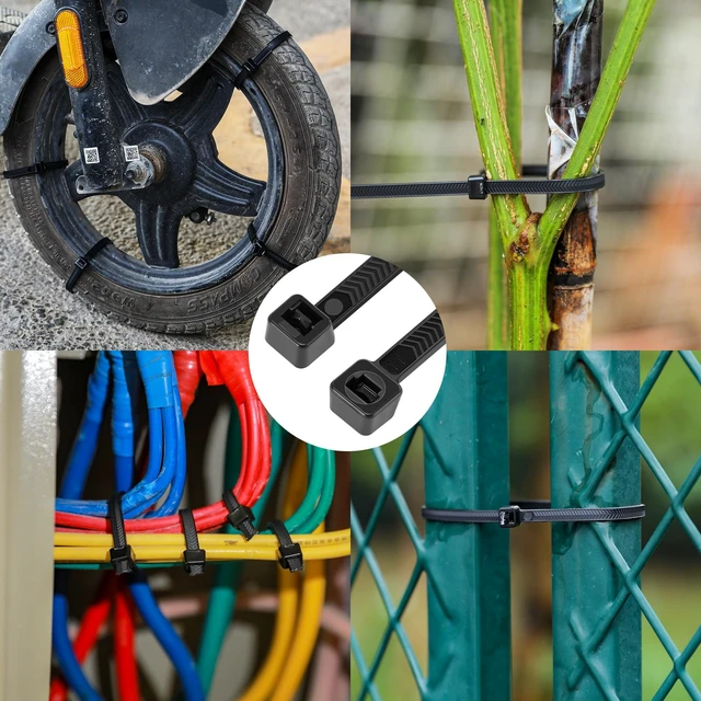 Alt view image 7 of 7 - Zip Ties Assorted Size,8+12+14 Inch V-Shaped Toothed Double Sided Toothed,100 LBS Tensile Strength Heavy Duty Cable Wire Ties More Durable Nylon Tie Wraps for Indoor Outdoor1000 Pack