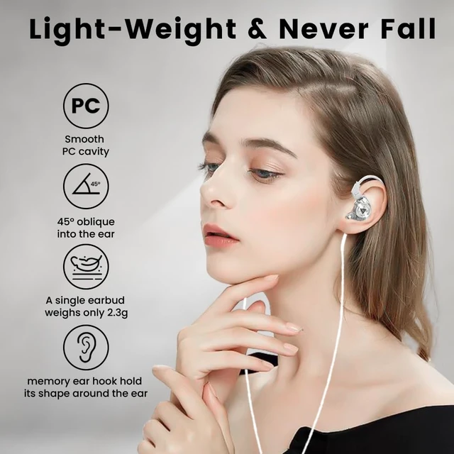 Alt view image 5 of 7 - Wired Gaming Earbuds 4 Pack, Ak3file in Ear Monitors, Deep Bass Sound Wired Earbuds, HiFi in Ear Headphones with 1DD 10mm Dynamic Driver, IEM for Music Gaming Video Calling (Four Colors)