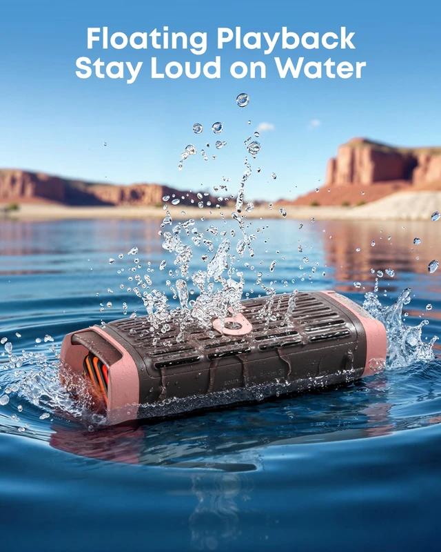 Alt view image 3 of 7 - Boom 3i by Anker, Outdoor Bluetooth Speaker, Floating Playback Saltwater-Resistant, IP68 Waterproof, BassUp 2.0, Bluetooth 5.3, 16H, 50W, TWS, Ideal for Kayak/Fishing/Camping