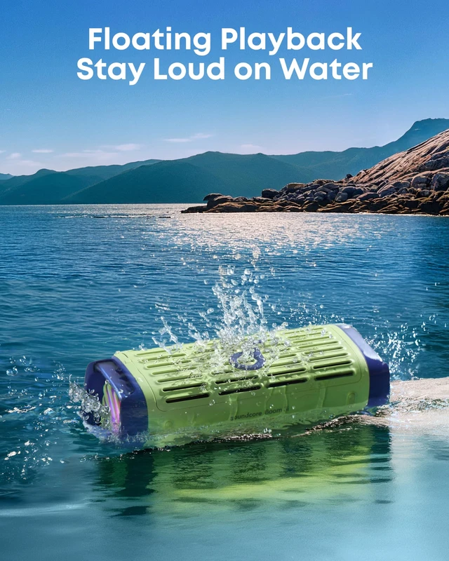 Alt view image 3 of 7 - Boom 3i by Anker, 50W Compact Outdoor Speaker, Floating Playback IP68 Waterproof, BassUp 2.0, Saltwater-Resistant, Bluetooth 5.3, 16H, TWS, ideal for Kayak/Fishing/Camping
