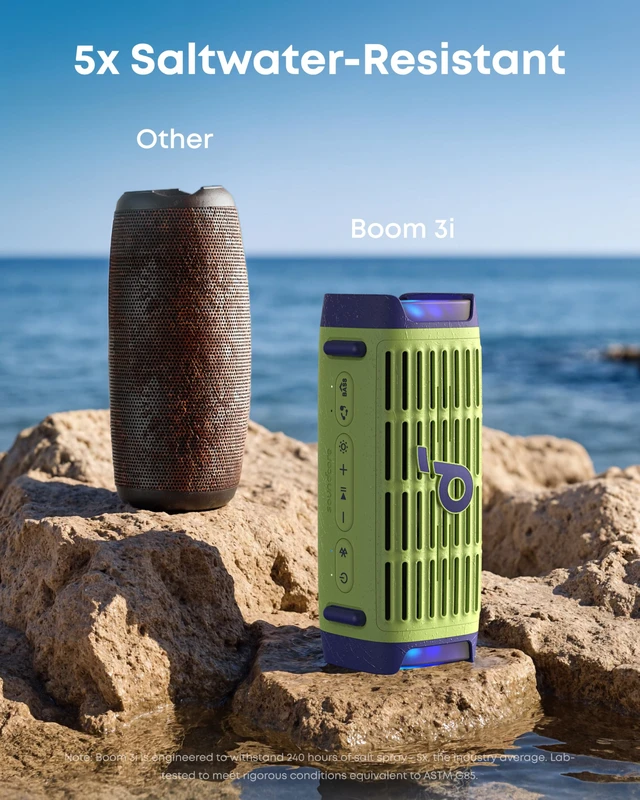 Alt view image 4 of 7 - Boom 3i by Anker, 50W Compact Outdoor Speaker, Floating Playback IP68 Waterproof, BassUp 2.0, Saltwater-Resistant, Bluetooth 5.3, 16H, TWS, ideal for Kayak/Fishing/Camping