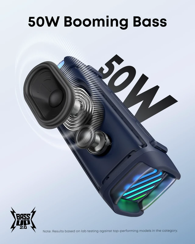 Alt view image 6 of 7 - by Anker, Boom 3i Outdoor Bluetooth Speaker, Saltwater-Resistant Floating Playback, IP68 Waterproof, BassUp 2.0, Bluetooth 5.3, 16H Playtime, 50W, TWS, Ideal for Kayak/Fishing/Camping