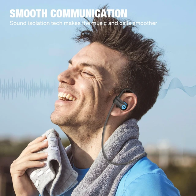 Alt view image 3 of 7 - Bluetooth Headphones, Bluetooth 5.3 Wireless Headphones with 16 Hours Playtime, Stereo Bass IPX7 Waterproof Over Ear Earphones AI Music Generation for Workout and Sports Running