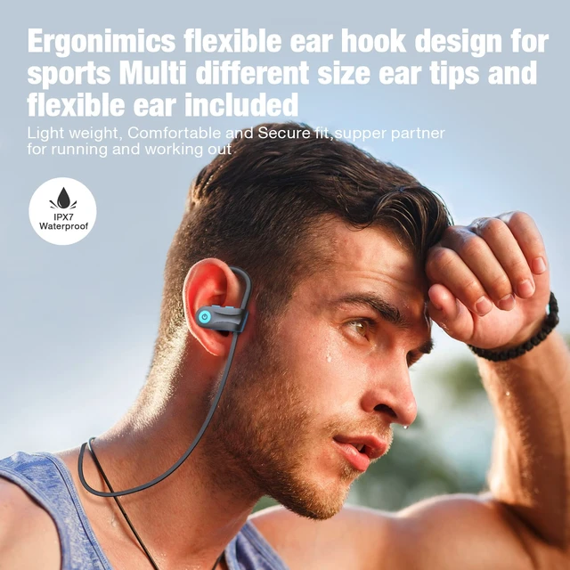 Alt view image 7 of 7 - Bluetooth Headphones, Bluetooth 5.3 Wireless Headphones with 16 Hours Playtime, Stereo Bass IPX7 Waterproof Over Ear Earphones AI Music Generation for Workout and Sports Running