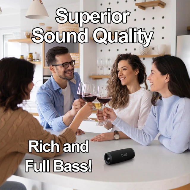 Alt view image 4 of 6 - OontZ Cylinder Portable Bluetooth Speaker, 14W, 20-Hour Playtime, IPX7 14W Bluetooth speaker with fuller bass, 100-ft range, IPX7 waterproofing, stereo pairing and mic