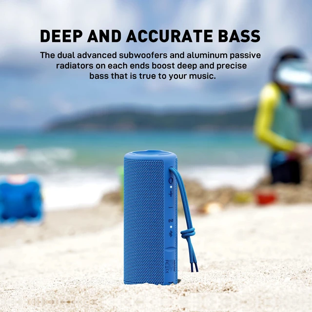 Alt view image 4 of 7 - Boombox Outdoor Portable Bluetooth Speakers Wireless Speaker Waterproof - Blue