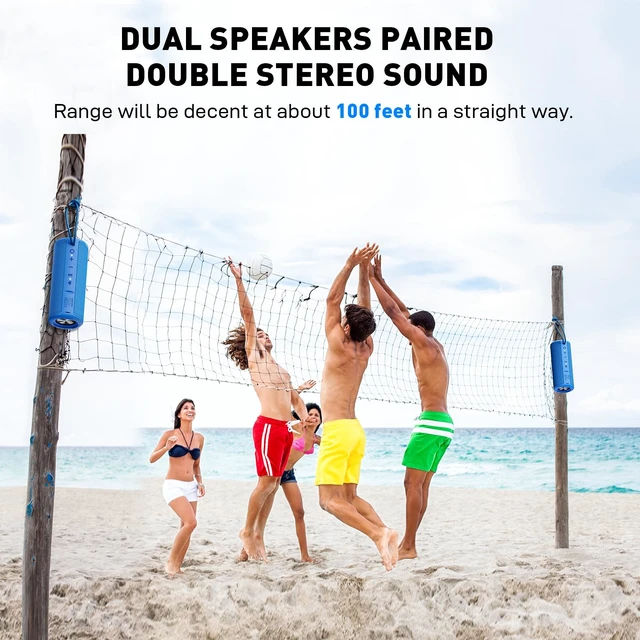 Alt view image 6 of 7 - Boombox Outdoor Portable Bluetooth Speakers Wireless Speaker Waterproof - Blue