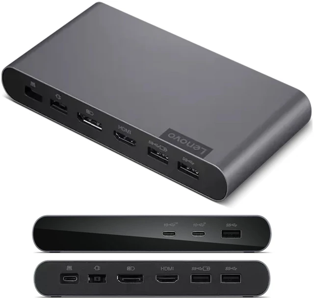 Main image of Docking Station USB-C Universal Business Dock Dual Display (1 DP 1.4 & 1 HDMI 2.0) 65W Charging for Laptop (90W Power Adapter Included) 3X USB-A & 2X USB-C Ports Windows Compatible
